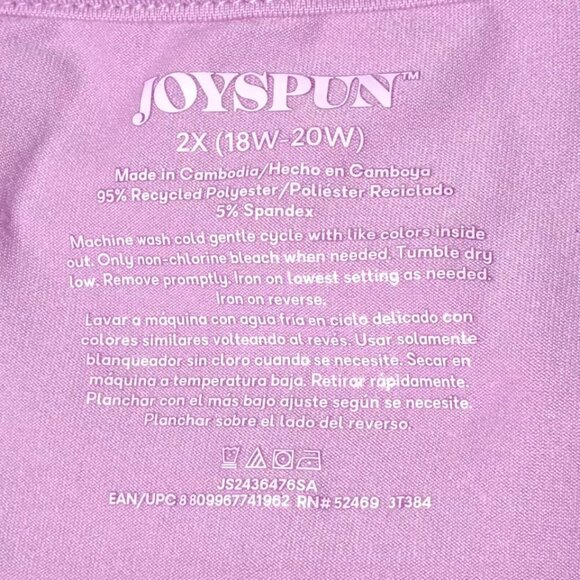 JOYSPUN LADIES Dark Pink Screen Print Short Sleeve Knit PJ Top Sz 2X - Picture 3 of 6